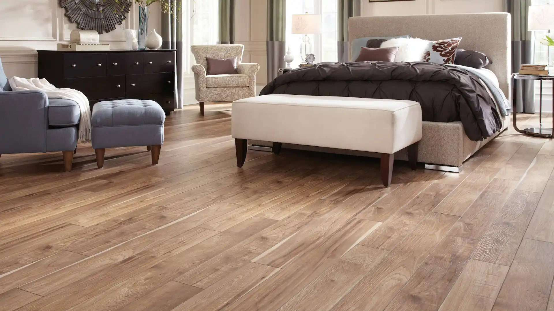 Laminate flooring in bedroom